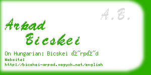 arpad bicskei business card